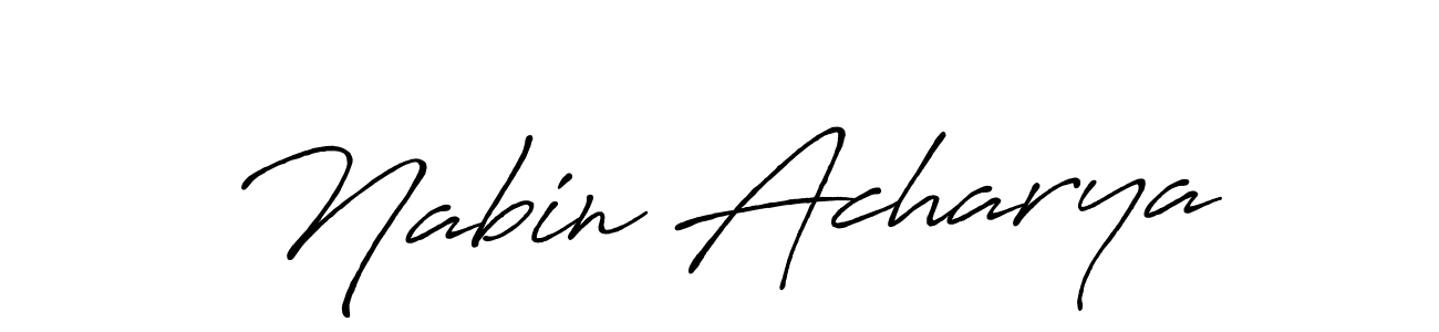 How to make Nabin Acharya name signature. Use Antro_Vectra_Bolder style for creating short signs online. This is the latest handwritten sign. Nabin Acharya signature style 7 images and pictures png