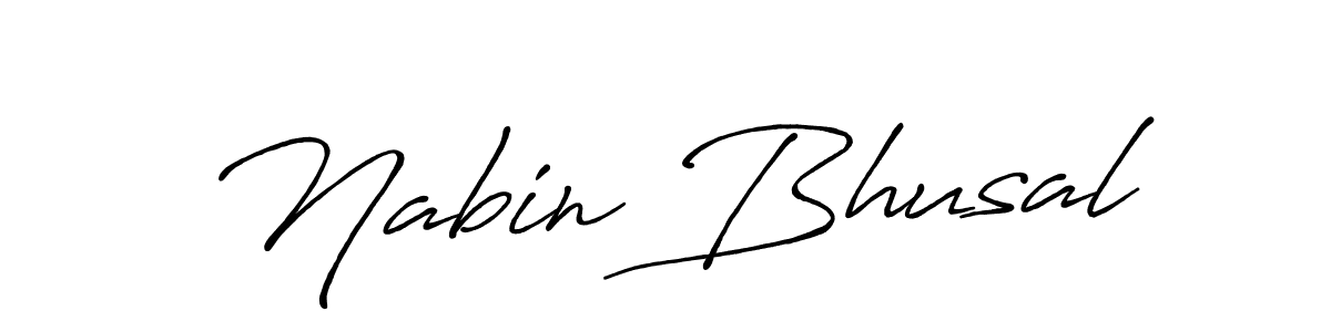 How to make Nabin Bhusal name signature. Use Antro_Vectra_Bolder style for creating short signs online. This is the latest handwritten sign. Nabin Bhusal signature style 7 images and pictures png