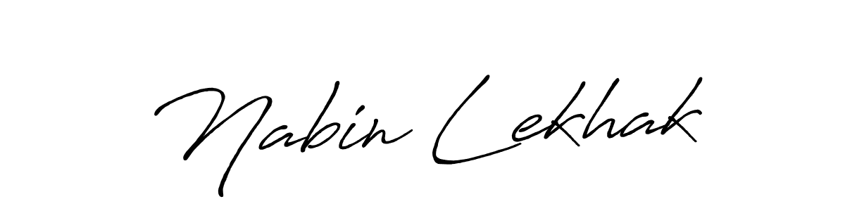 Make a beautiful signature design for name Nabin Lekhak. With this signature (Antro_Vectra_Bolder) style, you can create a handwritten signature for free. Nabin Lekhak signature style 7 images and pictures png