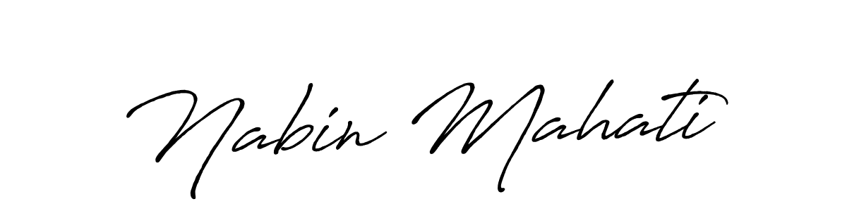 Make a beautiful signature design for name Nabin Mahati. With this signature (Antro_Vectra_Bolder) style, you can create a handwritten signature for free. Nabin Mahati signature style 7 images and pictures png