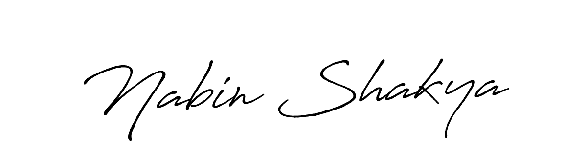 Design your own signature with our free online signature maker. With this signature software, you can create a handwritten (Antro_Vectra_Bolder) signature for name Nabin Shakya. Nabin Shakya signature style 7 images and pictures png