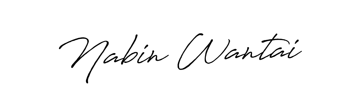Make a beautiful signature design for name Nabin Wantai. With this signature (Antro_Vectra_Bolder) style, you can create a handwritten signature for free. Nabin Wantai signature style 7 images and pictures png