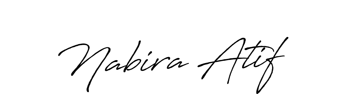 Use a signature maker to create a handwritten signature online. With this signature software, you can design (Antro_Vectra_Bolder) your own signature for name Nabira Atif. Nabira Atif signature style 7 images and pictures png