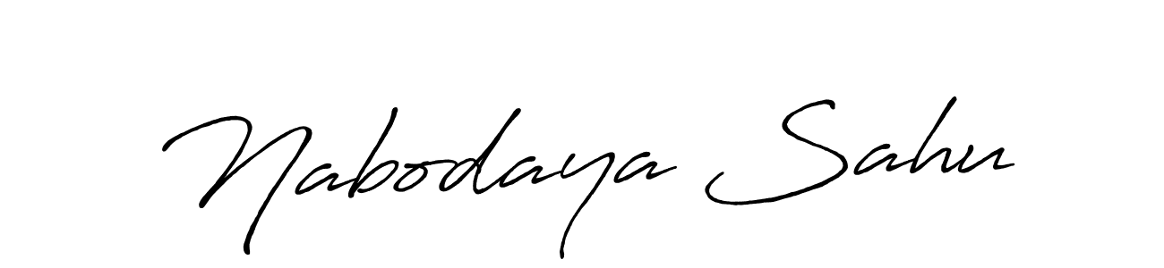 Make a beautiful signature design for name Nabodaya Sahu. With this signature (Antro_Vectra_Bolder) style, you can create a handwritten signature for free. Nabodaya Sahu signature style 7 images and pictures png