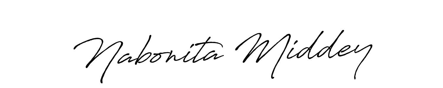Create a beautiful signature design for name Nabonita Middey. With this signature (Antro_Vectra_Bolder) fonts, you can make a handwritten signature for free. Nabonita Middey signature style 7 images and pictures png