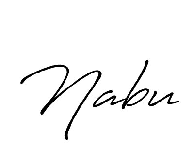 Use a signature maker to create a handwritten signature online. With this signature software, you can design (Antro_Vectra_Bolder) your own signature for name Nabu. Nabu signature style 7 images and pictures png