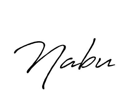 Use a signature maker to create a handwritten signature online. With this signature software, you can design (Antro_Vectra_Bolder) your own signature for name Nabu. Nabu signature style 7 images and pictures png