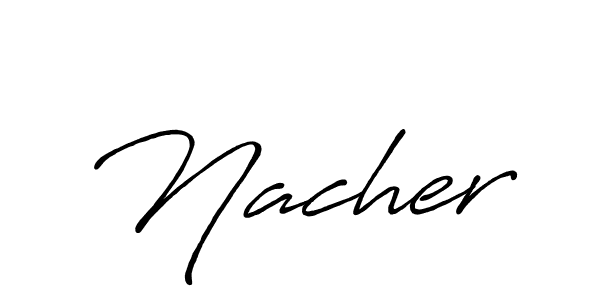 Use a signature maker to create a handwritten signature online. With this signature software, you can design (Antro_Vectra_Bolder) your own signature for name Nacher. Nacher signature style 7 images and pictures png