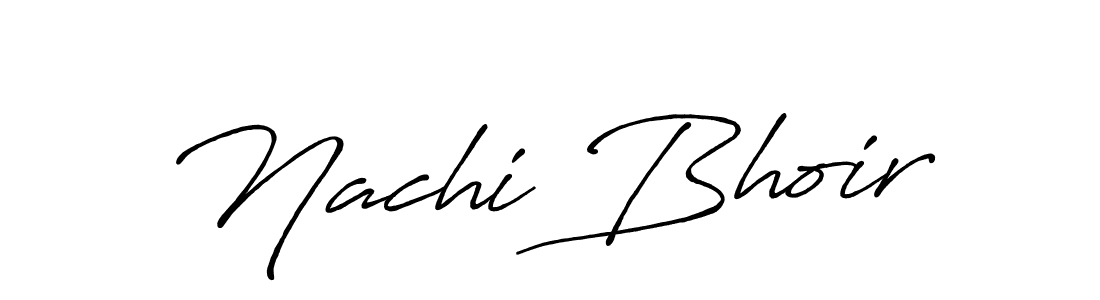 Similarly Antro_Vectra_Bolder is the best handwritten signature design. Signature creator online .You can use it as an online autograph creator for name Nachi Bhoir. Nachi Bhoir signature style 7 images and pictures png