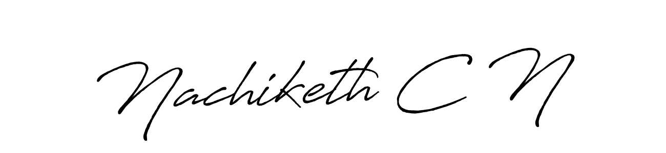 Create a beautiful signature design for name Nachiketh C N. With this signature (Antro_Vectra_Bolder) fonts, you can make a handwritten signature for free. Nachiketh C N signature style 7 images and pictures png