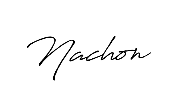 if you are searching for the best signature style for your name Nachon. so please give up your signature search. here we have designed multiple signature styles  using Antro_Vectra_Bolder. Nachon signature style 7 images and pictures png