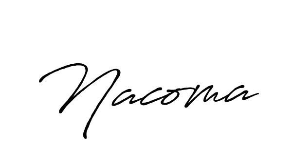 You should practise on your own different ways (Antro_Vectra_Bolder) to write your name (Nacoma) in signature. don't let someone else do it for you. Nacoma signature style 7 images and pictures png