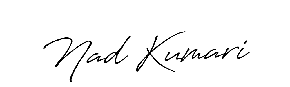 Similarly Antro_Vectra_Bolder is the best handwritten signature design. Signature creator online .You can use it as an online autograph creator for name Nad Kumari. Nad Kumari signature style 7 images and pictures png