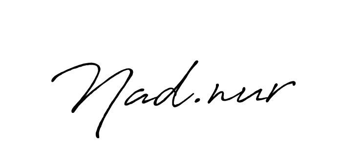 How to make Nad.nur name signature. Use Antro_Vectra_Bolder style for creating short signs online. This is the latest handwritten sign. Nad.nur signature style 7 images and pictures png