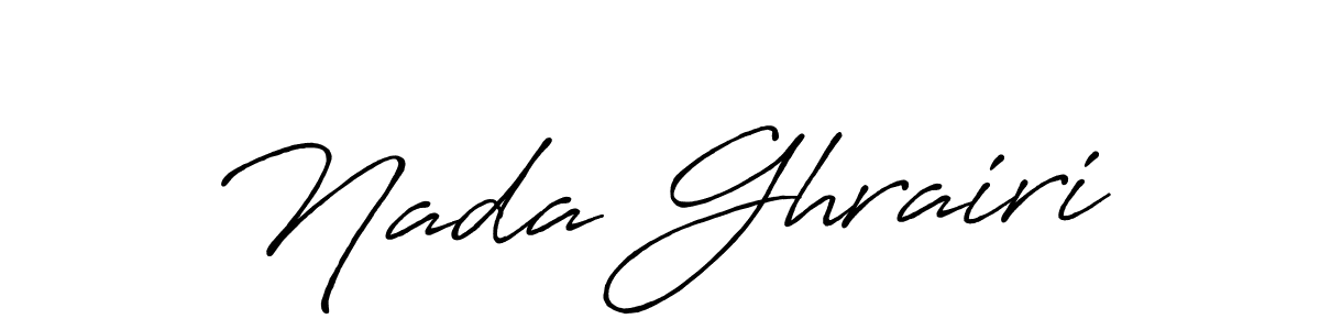 Similarly Antro_Vectra_Bolder is the best handwritten signature design. Signature creator online .You can use it as an online autograph creator for name Nada Ghrairi. Nada Ghrairi signature style 7 images and pictures png