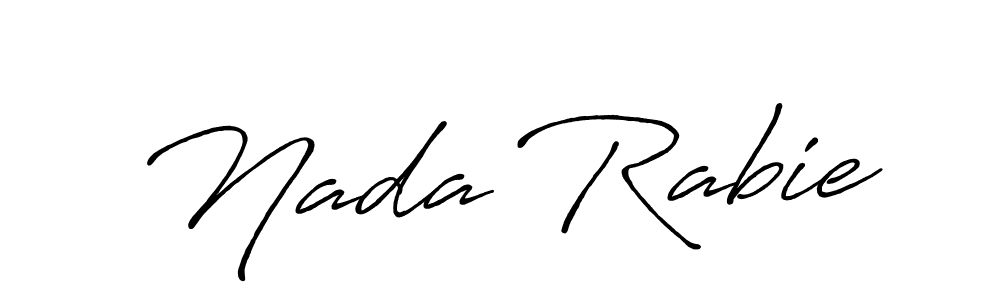 Use a signature maker to create a handwritten signature online. With this signature software, you can design (Antro_Vectra_Bolder) your own signature for name Nada Rabie. Nada Rabie signature style 7 images and pictures png