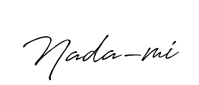 Similarly Antro_Vectra_Bolder is the best handwritten signature design. Signature creator online .You can use it as an online autograph creator for name Nada-mi. Nada-mi signature style 7 images and pictures png