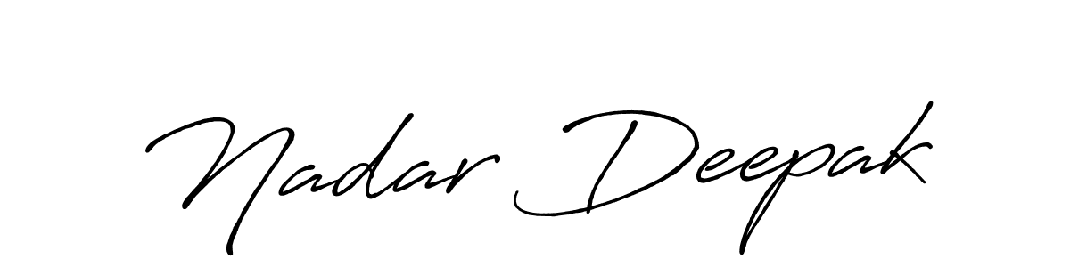 How to make Nadar Deepak name signature. Use Antro_Vectra_Bolder style for creating short signs online. This is the latest handwritten sign. Nadar Deepak signature style 7 images and pictures png