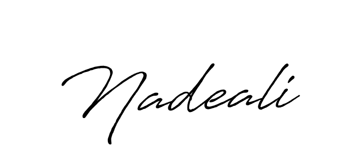 Make a beautiful signature design for name Nadeali. With this signature (Antro_Vectra_Bolder) style, you can create a handwritten signature for free. Nadeali signature style 7 images and pictures png