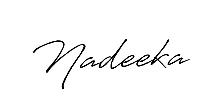 Make a beautiful signature design for name Nadeeka. With this signature (Antro_Vectra_Bolder) style, you can create a handwritten signature for free. Nadeeka signature style 7 images and pictures png