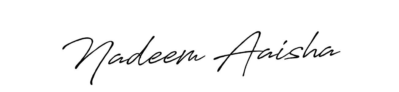 Also You can easily find your signature by using the search form. We will create Nadeem Aaisha name handwritten signature images for you free of cost using Antro_Vectra_Bolder sign style. Nadeem Aaisha signature style 7 images and pictures png