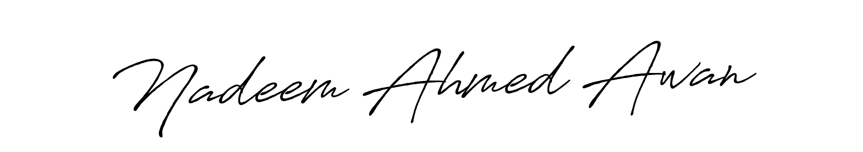 Antro_Vectra_Bolder is a professional signature style that is perfect for those who want to add a touch of class to their signature. It is also a great choice for those who want to make their signature more unique. Get Nadeem Ahmed Awan name to fancy signature for free. Nadeem Ahmed Awan signature style 7 images and pictures png