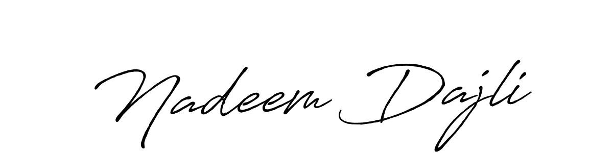 Use a signature maker to create a handwritten signature online. With this signature software, you can design (Antro_Vectra_Bolder) your own signature for name Nadeem Dajli. Nadeem Dajli signature style 7 images and pictures png