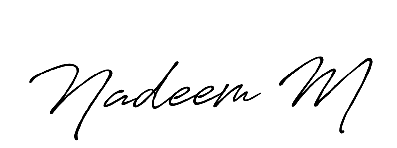 Nadeem M stylish signature style. Best Handwritten Sign (Antro_Vectra_Bolder) for my name. Handwritten Signature Collection Ideas for my name Nadeem M. Nadeem M signature style 7 images and pictures png