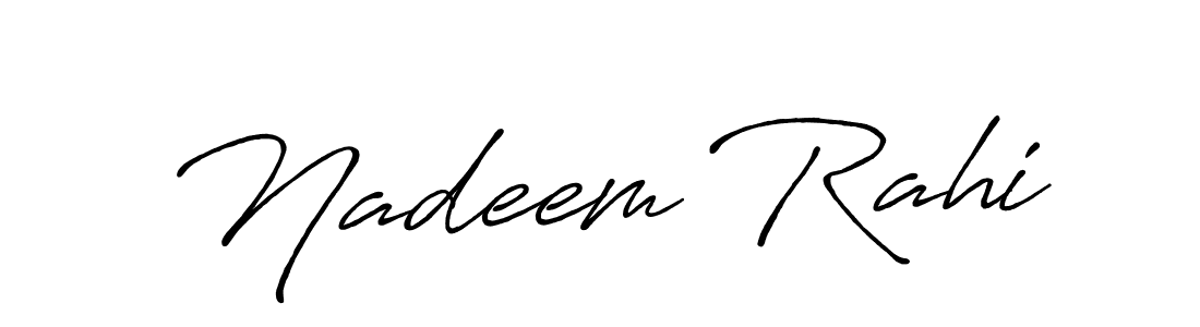 Create a beautiful signature design for name Nadeem Rahi. With this signature (Antro_Vectra_Bolder) fonts, you can make a handwritten signature for free. Nadeem Rahi signature style 7 images and pictures png