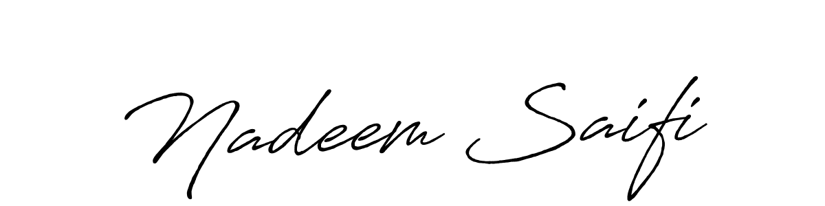 Design your own signature with our free online signature maker. With this signature software, you can create a handwritten (Antro_Vectra_Bolder) signature for name Nadeem Saifi. Nadeem Saifi signature style 7 images and pictures png