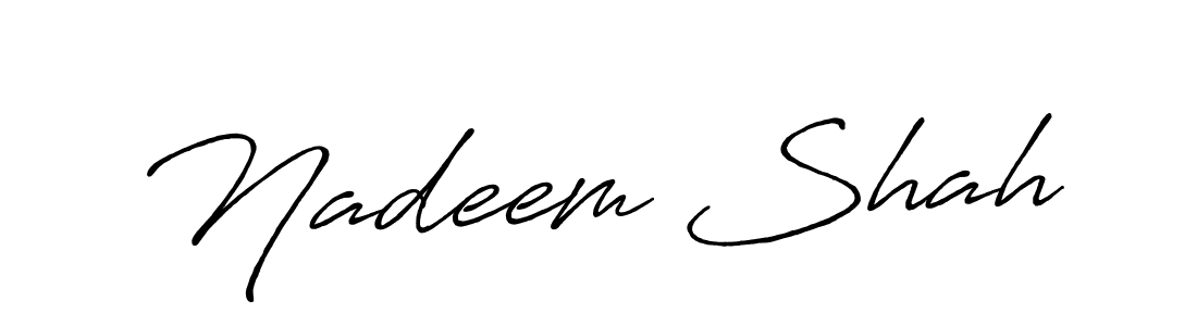 Make a beautiful signature design for name Nadeem Shah. With this signature (Antro_Vectra_Bolder) style, you can create a handwritten signature for free. Nadeem Shah signature style 7 images and pictures png