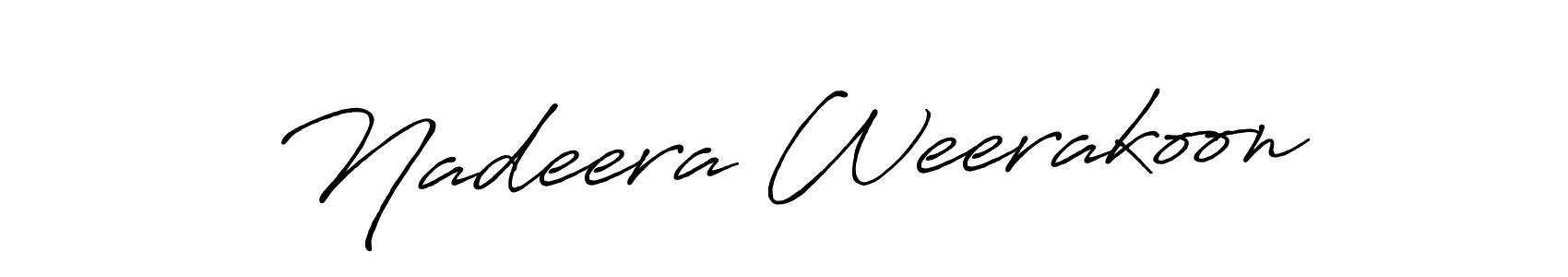 Similarly Antro_Vectra_Bolder is the best handwritten signature design. Signature creator online .You can use it as an online autograph creator for name Nadeera Weerakoon. Nadeera Weerakoon signature style 7 images and pictures png