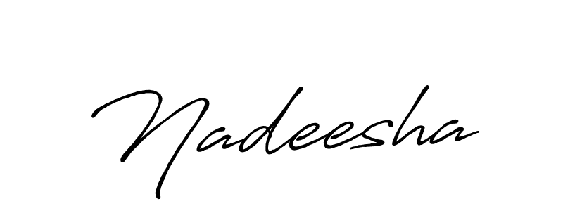 The best way (Antro_Vectra_Bolder) to make a short signature is to pick only two or three words in your name. The name Nadeesha include a total of six letters. For converting this name. Nadeesha signature style 7 images and pictures png