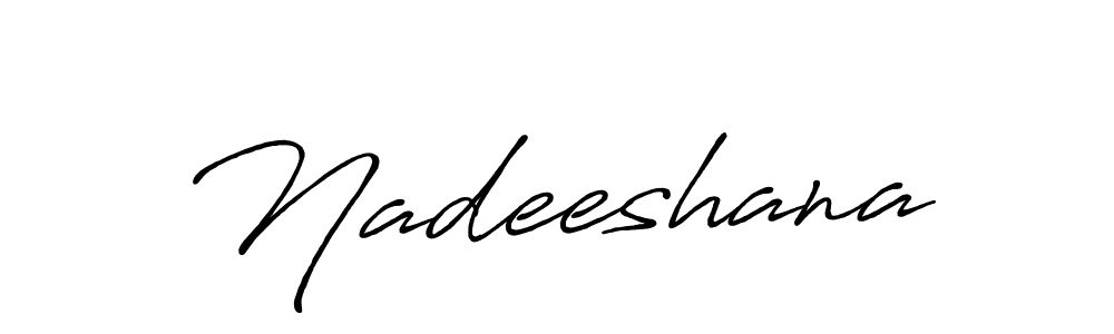 How to make Nadeeshana name signature. Use Antro_Vectra_Bolder style for creating short signs online. This is the latest handwritten sign. Nadeeshana signature style 7 images and pictures png