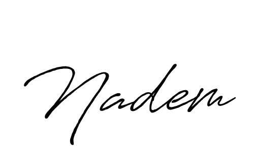 Make a beautiful signature design for name Nadem. With this signature (Antro_Vectra_Bolder) style, you can create a handwritten signature for free. Nadem signature style 7 images and pictures png