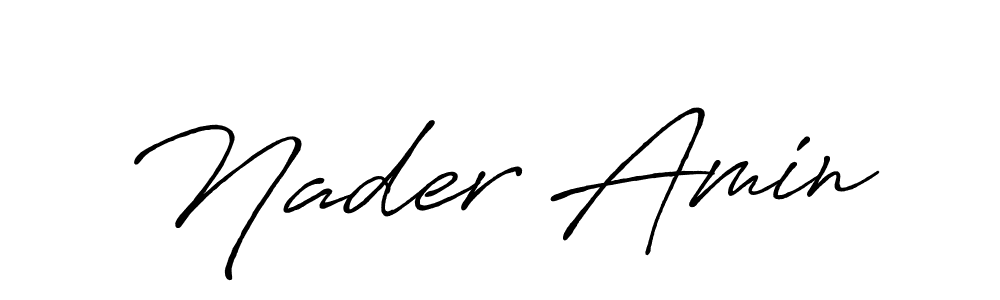 How to make Nader Amin name signature. Use Antro_Vectra_Bolder style for creating short signs online. This is the latest handwritten sign. Nader Amin signature style 7 images and pictures png