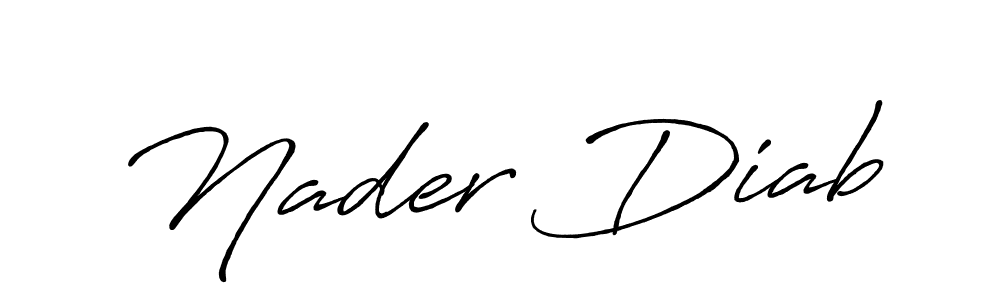 How to make Nader Diab signature? Antro_Vectra_Bolder is a professional autograph style. Create handwritten signature for Nader Diab name. Nader Diab signature style 7 images and pictures png