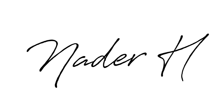 Also we have Nader H name is the best signature style. Create professional handwritten signature collection using Antro_Vectra_Bolder autograph style. Nader H signature style 7 images and pictures png