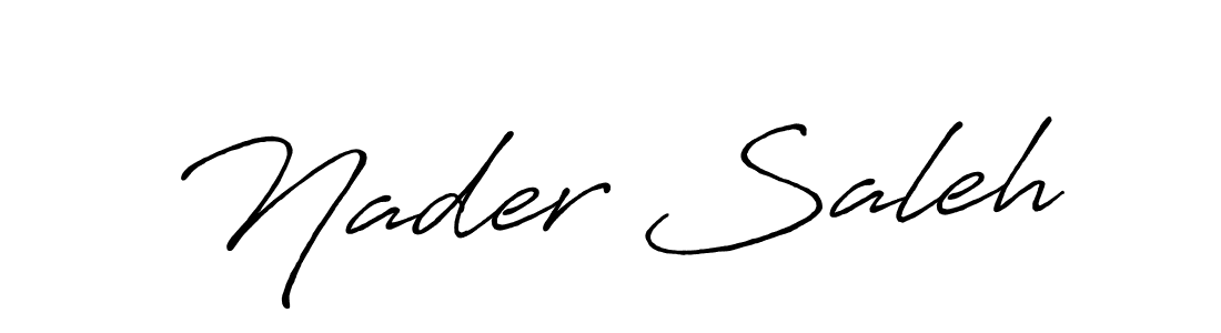 Create a beautiful signature design for name Nader Saleh. With this signature (Antro_Vectra_Bolder) fonts, you can make a handwritten signature for free. Nader Saleh signature style 7 images and pictures png