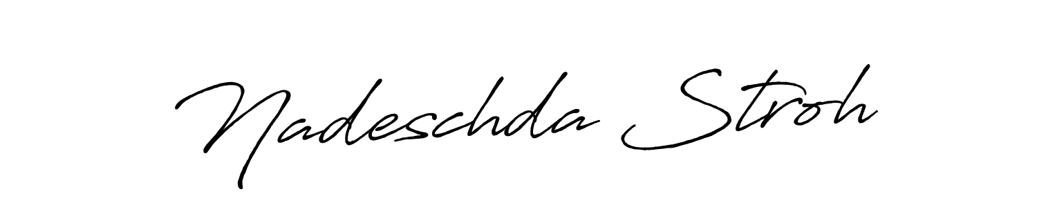 Nadeschda Stroh stylish signature style. Best Handwritten Sign (Antro_Vectra_Bolder) for my name. Handwritten Signature Collection Ideas for my name Nadeschda Stroh. Nadeschda Stroh signature style 7 images and pictures png