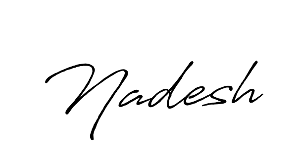 Use a signature maker to create a handwritten signature online. With this signature software, you can design (Antro_Vectra_Bolder) your own signature for name Nadesh. Nadesh signature style 7 images and pictures png