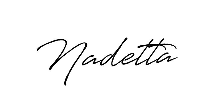 How to make Nadetta signature? Antro_Vectra_Bolder is a professional autograph style. Create handwritten signature for Nadetta name. Nadetta signature style 7 images and pictures png