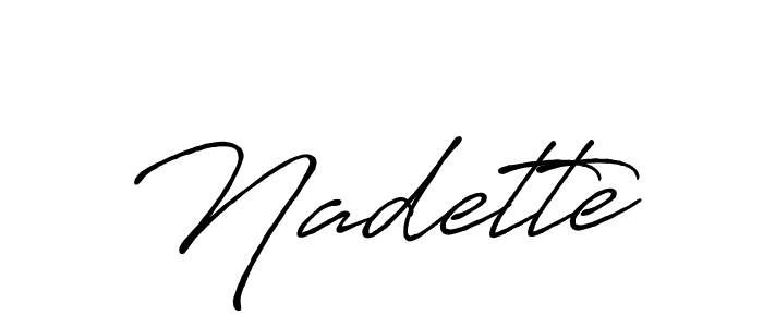 Make a beautiful signature design for name Nadette. With this signature (Antro_Vectra_Bolder) style, you can create a handwritten signature for free. Nadette signature style 7 images and pictures png