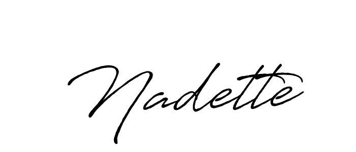 if you are searching for the best signature style for your name Nadette. so please give up your signature search. here we have designed multiple signature styles  using Antro_Vectra_Bolder. Nadette signature style 7 images and pictures png