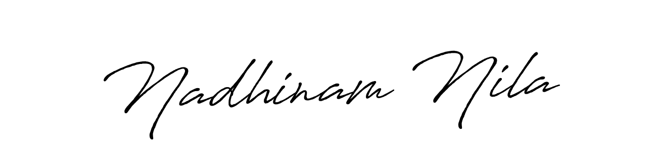How to make Nadhinam Nila signature? Antro_Vectra_Bolder is a professional autograph style. Create handwritten signature for Nadhinam Nila name. Nadhinam Nila signature style 7 images and pictures png