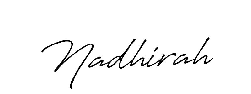 How to make Nadhirah name signature. Use Antro_Vectra_Bolder style for creating short signs online. This is the latest handwritten sign. Nadhirah signature style 7 images and pictures png