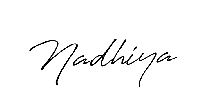 How to make Nadhiya signature? Antro_Vectra_Bolder is a professional autograph style. Create handwritten signature for Nadhiya name. Nadhiya signature style 7 images and pictures png