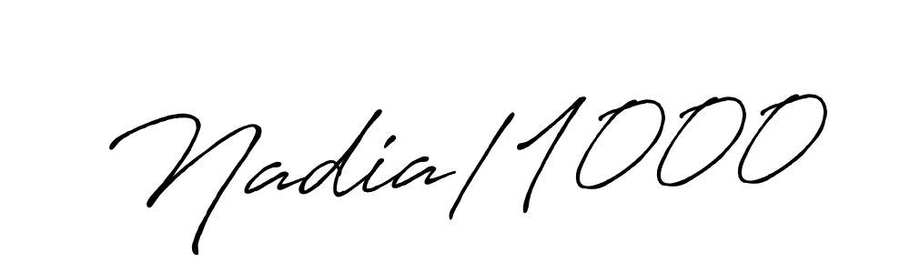 How to make Nadia/1000 name signature. Use Antro_Vectra_Bolder style for creating short signs online. This is the latest handwritten sign. Nadia/1000 signature style 7 images and pictures png