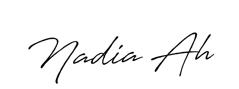 How to make Nadia Ah name signature. Use Antro_Vectra_Bolder style for creating short signs online. This is the latest handwritten sign. Nadia Ah signature style 7 images and pictures png