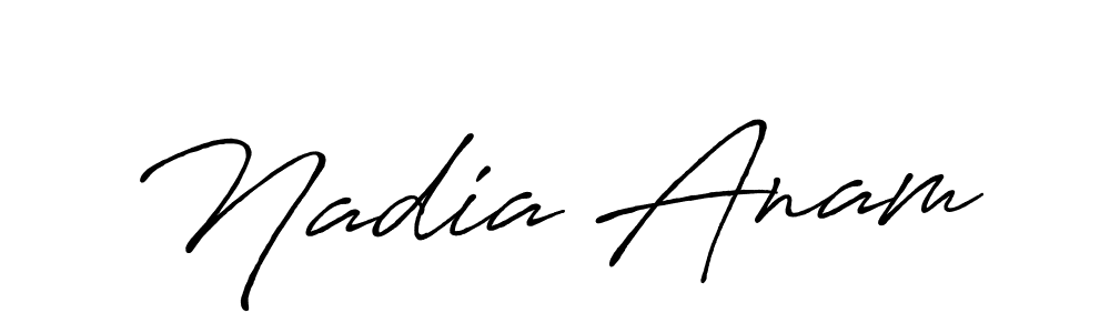 Create a beautiful signature design for name Nadia Anam. With this signature (Antro_Vectra_Bolder) fonts, you can make a handwritten signature for free. Nadia Anam signature style 7 images and pictures png